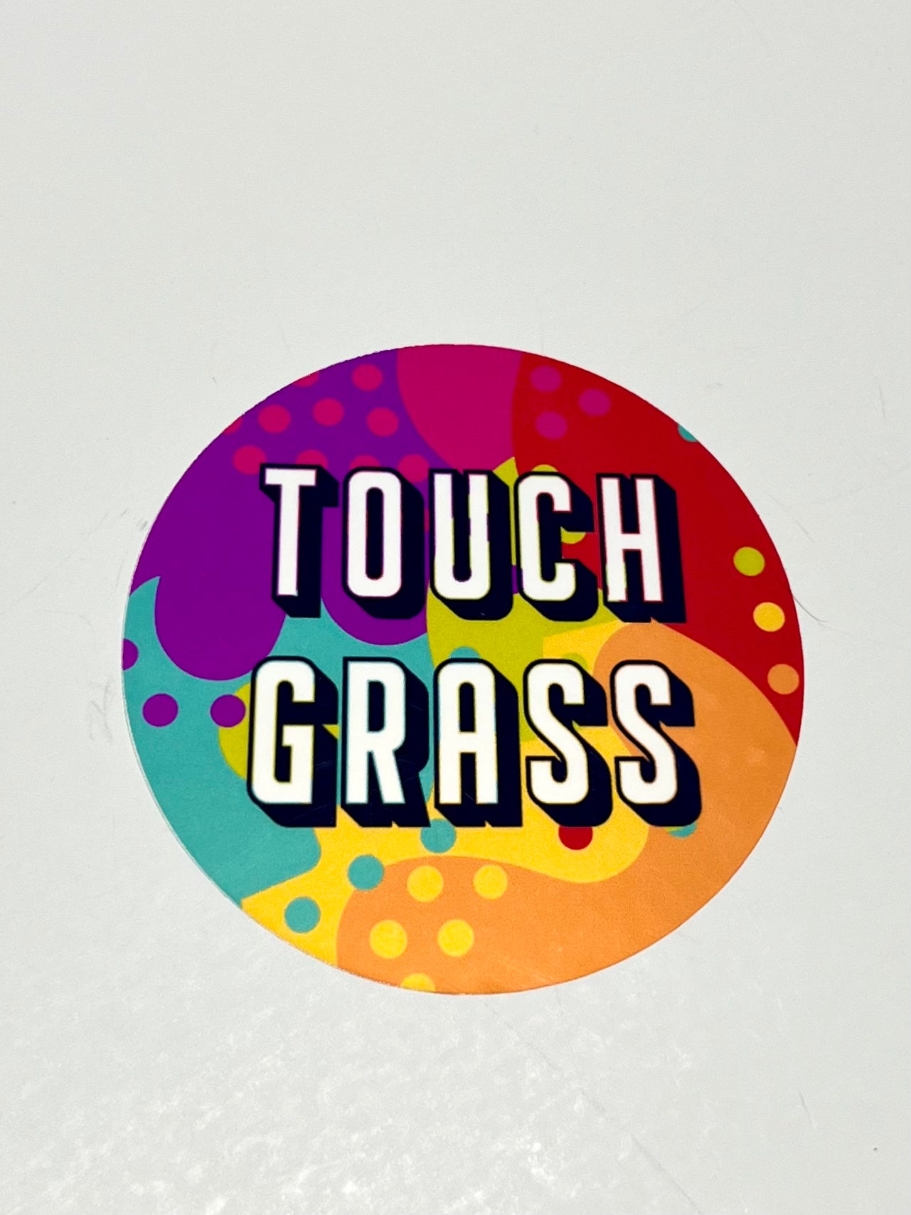 touch grass vinyl sticker