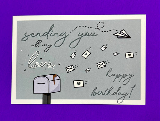 sending you all my love birthday post card