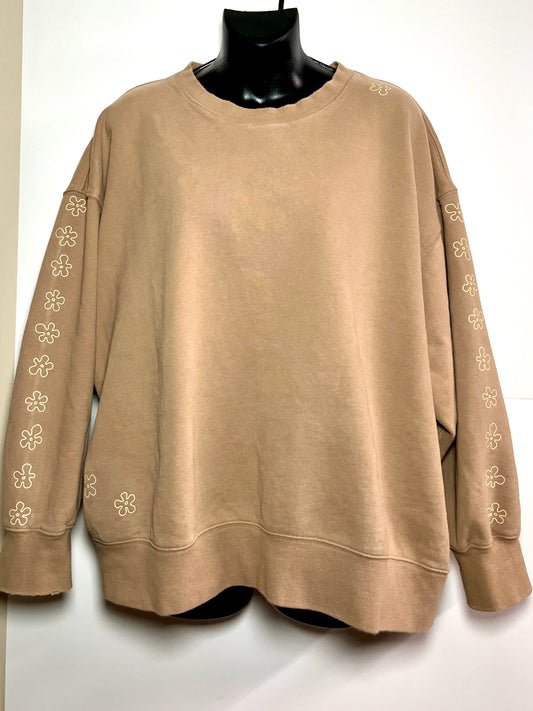 sponge beige oversized crewneck sweater