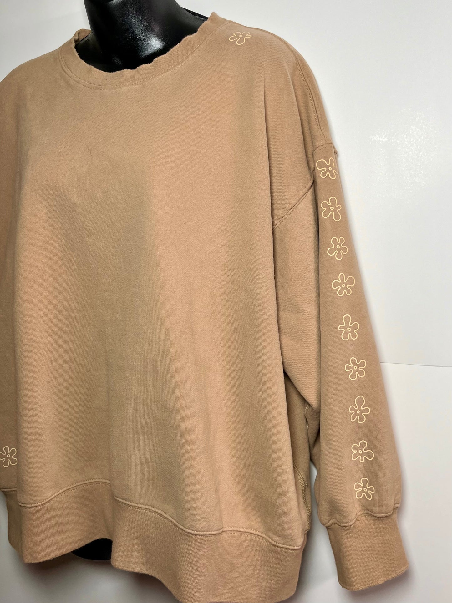 sponge beige oversized crewneck sweater