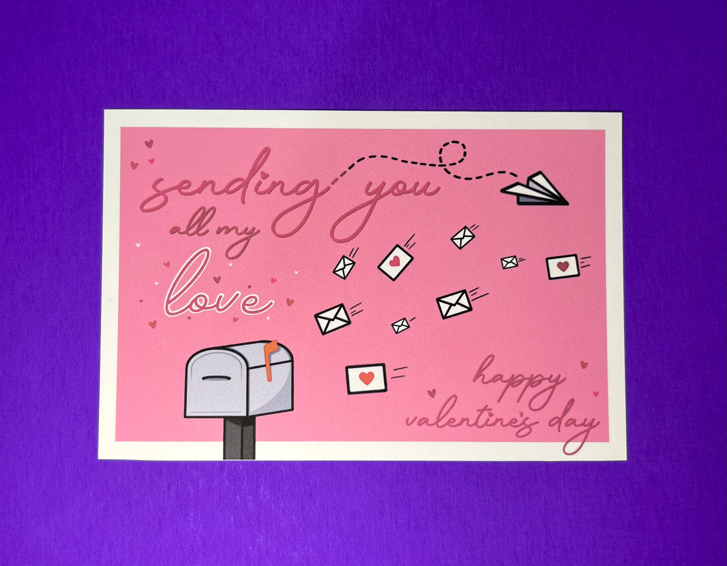 sending you all my love valentine’s day post card