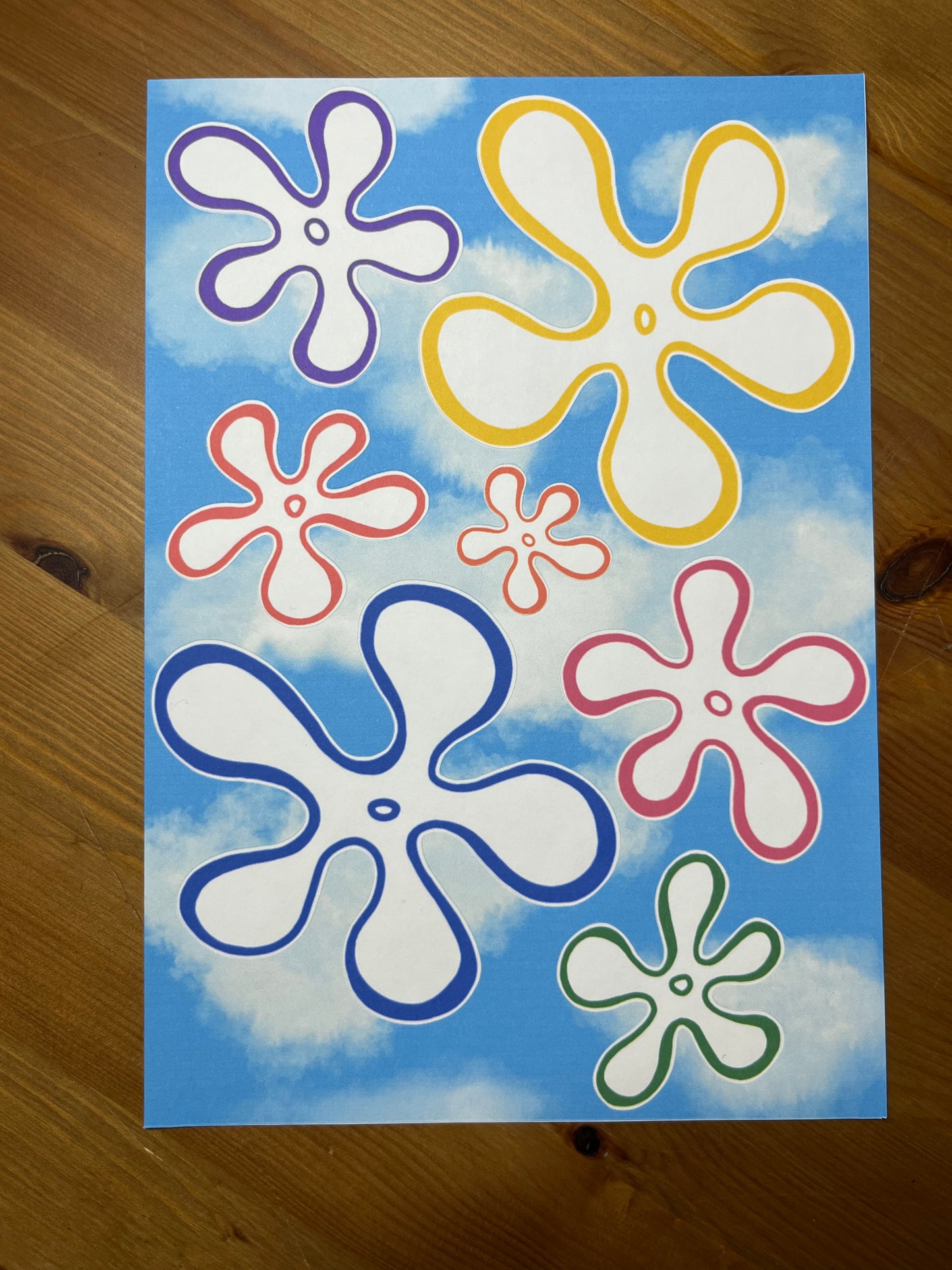 spongebob sky flower stickers